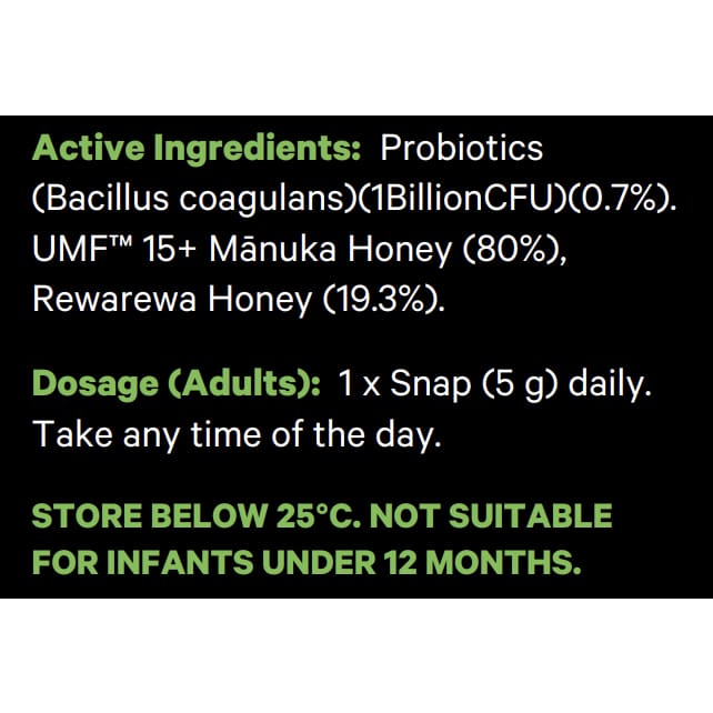 Immuno Support UMF™ 12+ Mānuka Honey & Probiotic Snaps