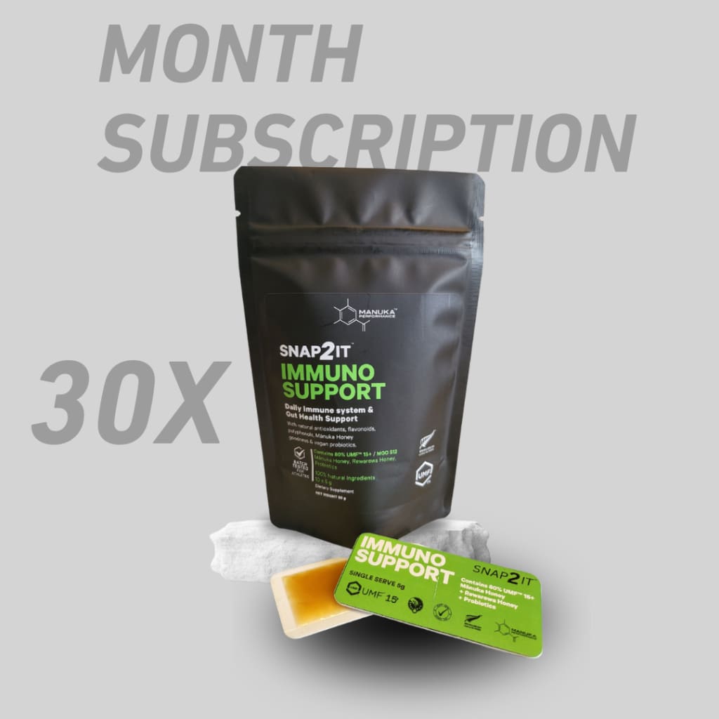 IMMUNO SUPPORT UMF™ 15+ MĀNUKA HONEY & PROBIOTIC SNAPS - SAVE $38 ON Subscription